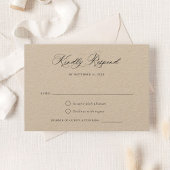 Modern kalligrafie Script Elegant Kraft Paper RSVP Kaart