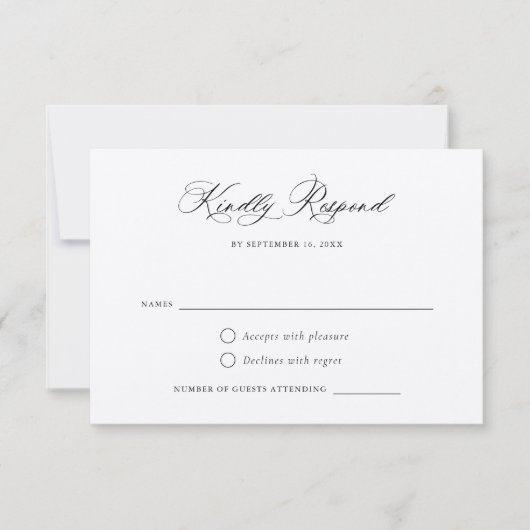 Modern kalligrafie Script Elegant Kraft Paper RSVP Kaart (Voorkant)
