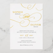 Modern kalligrafie script Elegant Wedding Gold Folie Uitnodiging (Voorkant)