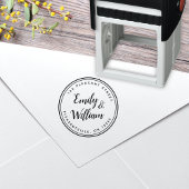 Modern kalligrafie script rond retouradres  zelfinktende stempel