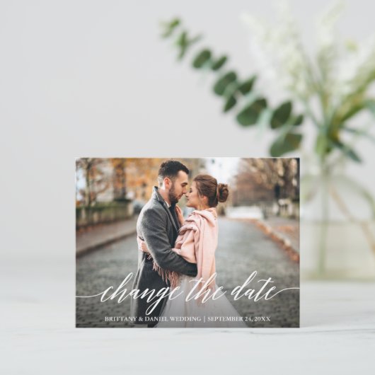 Modern kalligrafie script Verander de datum van de Briefkaart (Staand voorkant)