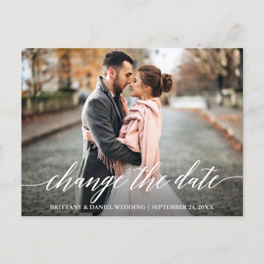 Modern kalligrafie script Verander de datum van de Briefkaart (Voorkant)