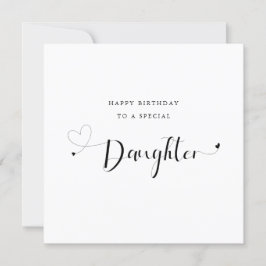 modern kalligrafiefhart Dochter Birthday Kaart