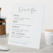Modern kalligrafiescript bruiloft dessert bar menu reclamebord met voetstuk (Insitu)