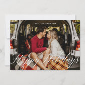 Modern kalligrafiescript Prettige feestdagen Foto  Feestdagenkaart (Voorkant)