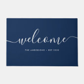 Modern kalligrafiescript Welkom familienaam Deurmat (Voorkant)
