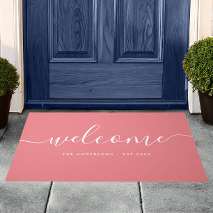 Modern kalligrafiescript Welkom familienaam Deurmat