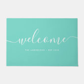 Modern kalligrafiescript Welkom familienaam Deurmat (Voorkant)