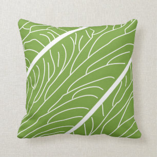 Modern Kalo Leaf White/Green Kussen