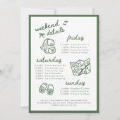 Modern Kampeer Bach Groen Script Meisjesuitje Week Kaart (Achterkant)