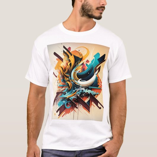 Modern Kandinsky Graffiti White T-shirt (Voorkant)