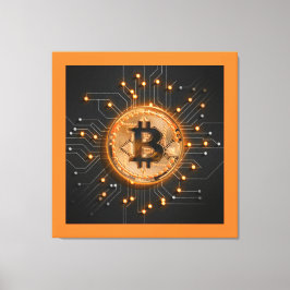 modern kantoor decor crypto BITCOIN LOGO sinaasapp Canvas Afdruk