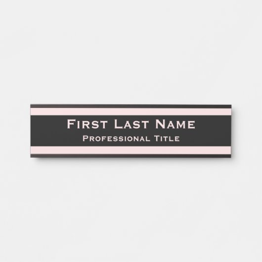 Modern kantoordeur bord licht roze deurbordje (Voorkant)