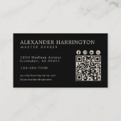 Modern Kapperszaak Emerald Alligator Logo Qr Code Visitekaartje (Achterkant)