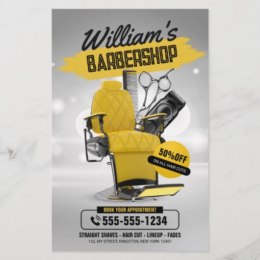 Modern kapperszaak kapperskapsel flyer (Voorkant)