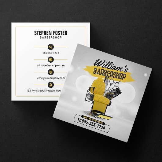 Modern kapperszaak kapperskapsel vierkante visitekaartje