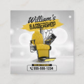 Modern kapperszaak kapperskapsel vierkante visitekaartje (Voorkant)