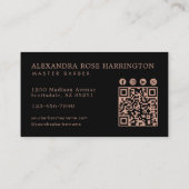 Modern Kapperszaak Roze Goud Panter Logo Qr Code Visitekaartje (Achterkant)