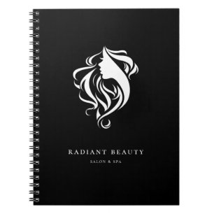 Modern Kapsalon Vrouwelijk Silhouet Logo Notitieboek