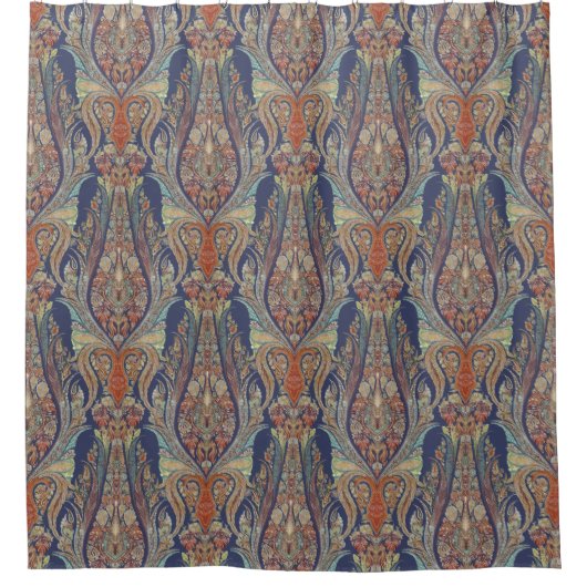 Modern  Kasjmir Paisley Shawl Patterned Douchegordijn (Voorkant)