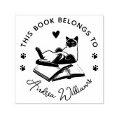 Modern Kat Liefhebbers Aangepast Boek Zelfinktende Stempel (Design)