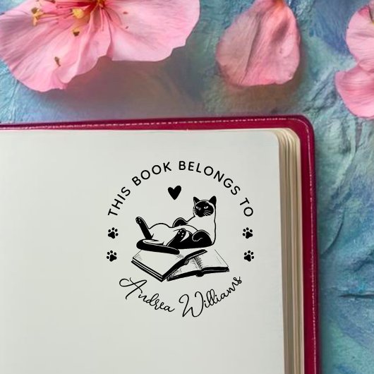 Modern Kat Liefhebbers Aangepast Boek Zelfinktende Stempel