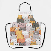 Modern Kat Patroon op maat Schort (Voorkant)