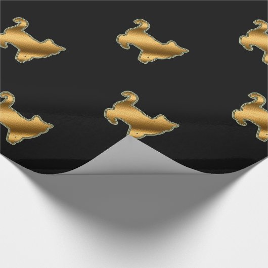 Modern kattepapier met zwarte omloop cadeaupapier (Hoek)