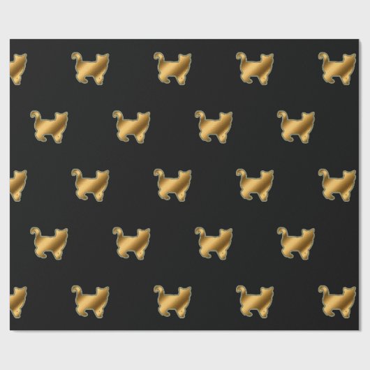 Modern kattepapier met zwarte omloop cadeaupapier (Vlak)