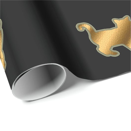 Modern kattepapier met zwarte omloop cadeaupapier (Rol Hoek)