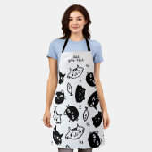 Modern Kawaii Funny Black White Cute Cats Pattern Schort (Gedragen)