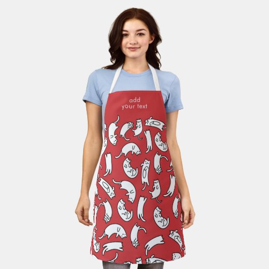 Modern Kawaii Funny Cute Cats Pattern Schort (Gedragen)