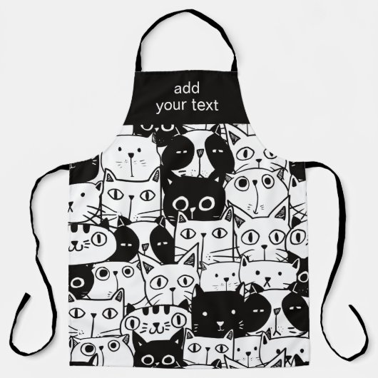 Modern Kawaii Funny Cute Cats Pattern Schort (Voorkant)
