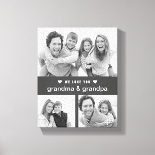 Modern Keepomwille Black en White Photos Grandpare Canvas Afdruk