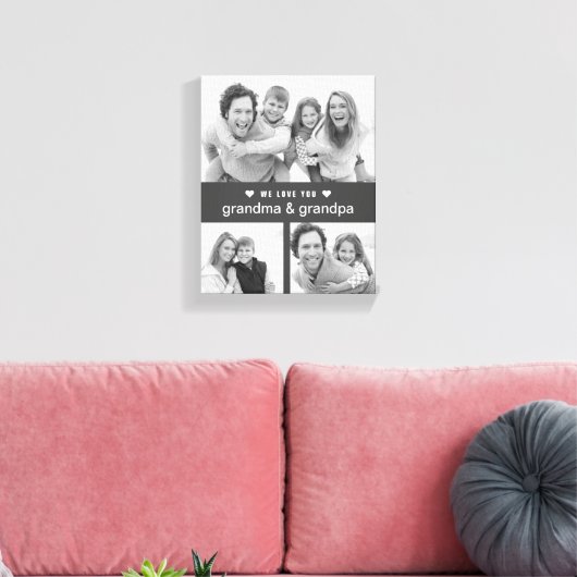 Modern Keepomwille Black en White Photos Grandpare Canvas Afdruk (Insitu (Woonkamer))
