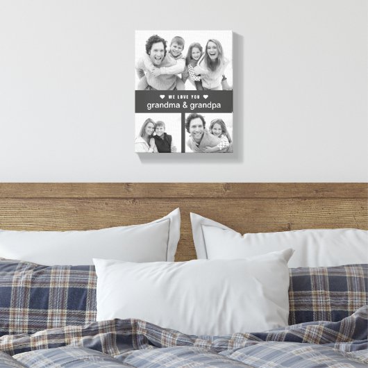Modern Keepomwille Black en White Photos Grandpare Canvas Afdruk (Insitu (Slaapkamer))