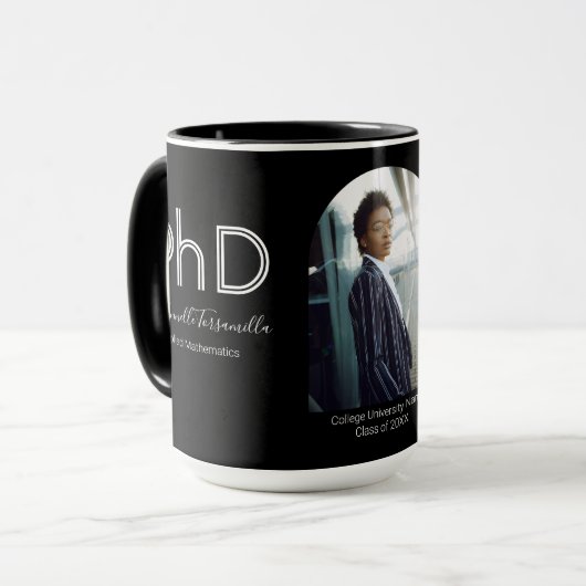 Modern Keepomwille Black White Photo PhD Afstudere Mok (Voorkant links)