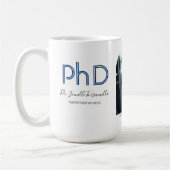 Modern Keepomwille Blue Photo PhD Afstuderen Koffiemok (Links)