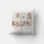 Modern Keepomwille Photo Collage Newborn Stats Kussen (Voorkant)