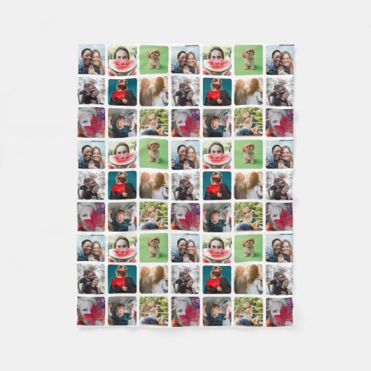 Modern Keepsake fotocollage patroon Fleece Deken (Voorkant)