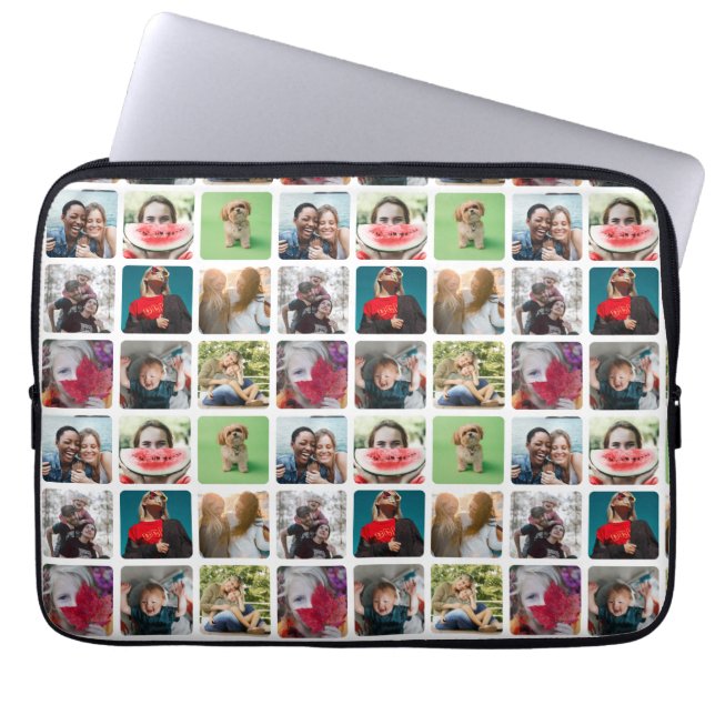 Modern Keepsake fotocollage patroon Laptop Sleeve (Voorkant)