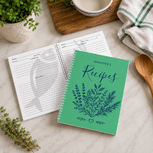 Modern Kelly Green Familie Kookboek Notitieboek