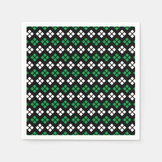 Modern Kelly Green & White Argyle Pattern op Black Servet