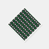 Modern Kelly Green & White Argyle Pattern op Black Servet (Hoek)