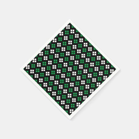 Modern Kelly Green & White Argyle Pattern op Black Servet (Hoek)