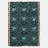 Modern Keltische knoop en hart donker Blauwgroen p Deken (Voorkant Verticaal)