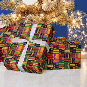 Modern Kente geïnspireerd patroonpatroon Cadeaupapier