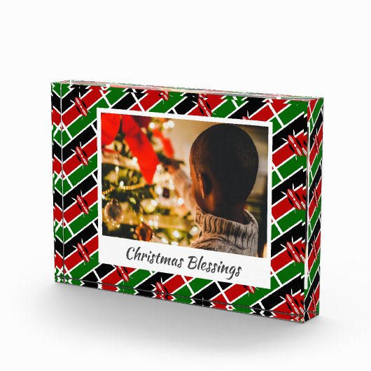 Modern KENYA FLAG Kerstmis Fotoblokken (Rechts)