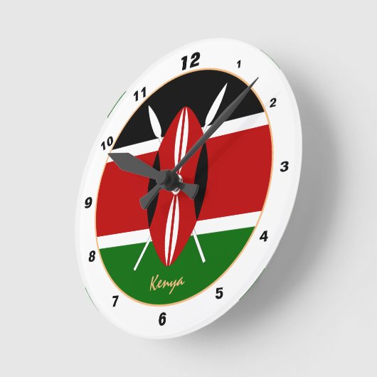 Modern Kenyan Flag, Kenia Home / design Ronde Klok (Hoek)