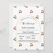 Modern kersenpatroon Tuin elegante bruiloft Kaart (Voorkant)